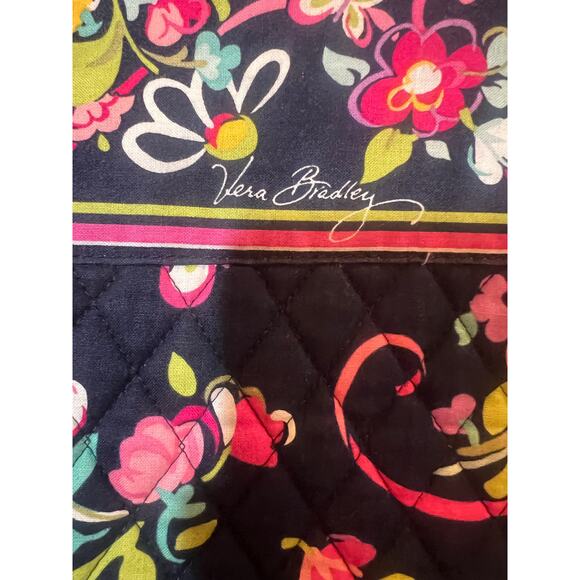 VERA BRADLEY QUILTED BLUE AND WHITE DAISY RIBBON LARGE TRAVEL TOTE BAG - Picture 6 of 11